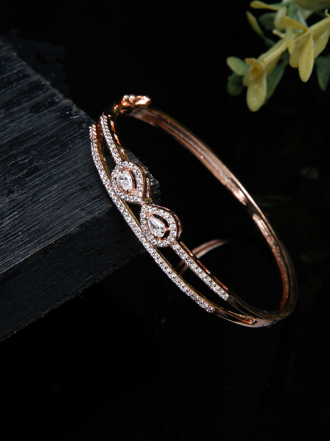 YouBella Jewellery Celebrity Inspired Gold Plated American Diamond Bracelet for Girls and Women